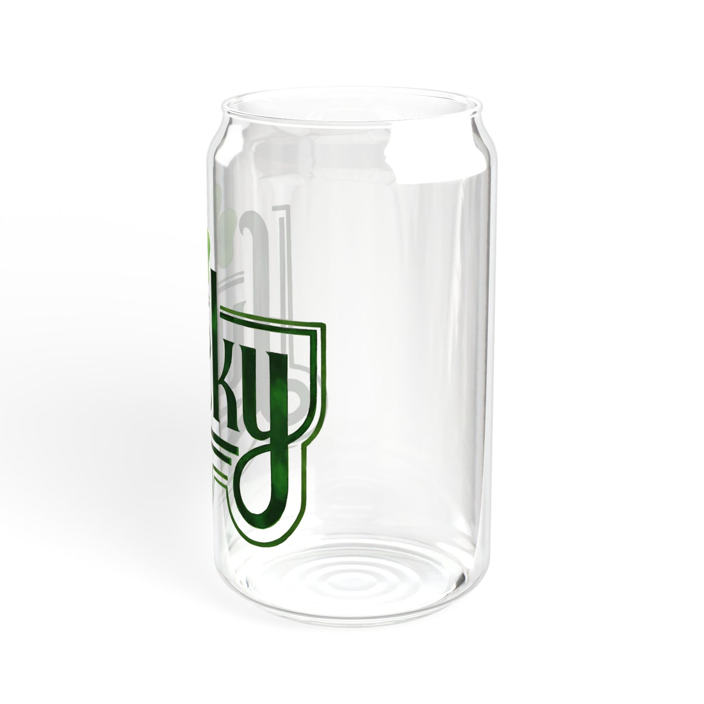 Lucky Clover, Sipper Glass, Art Deco Design, 16oz
