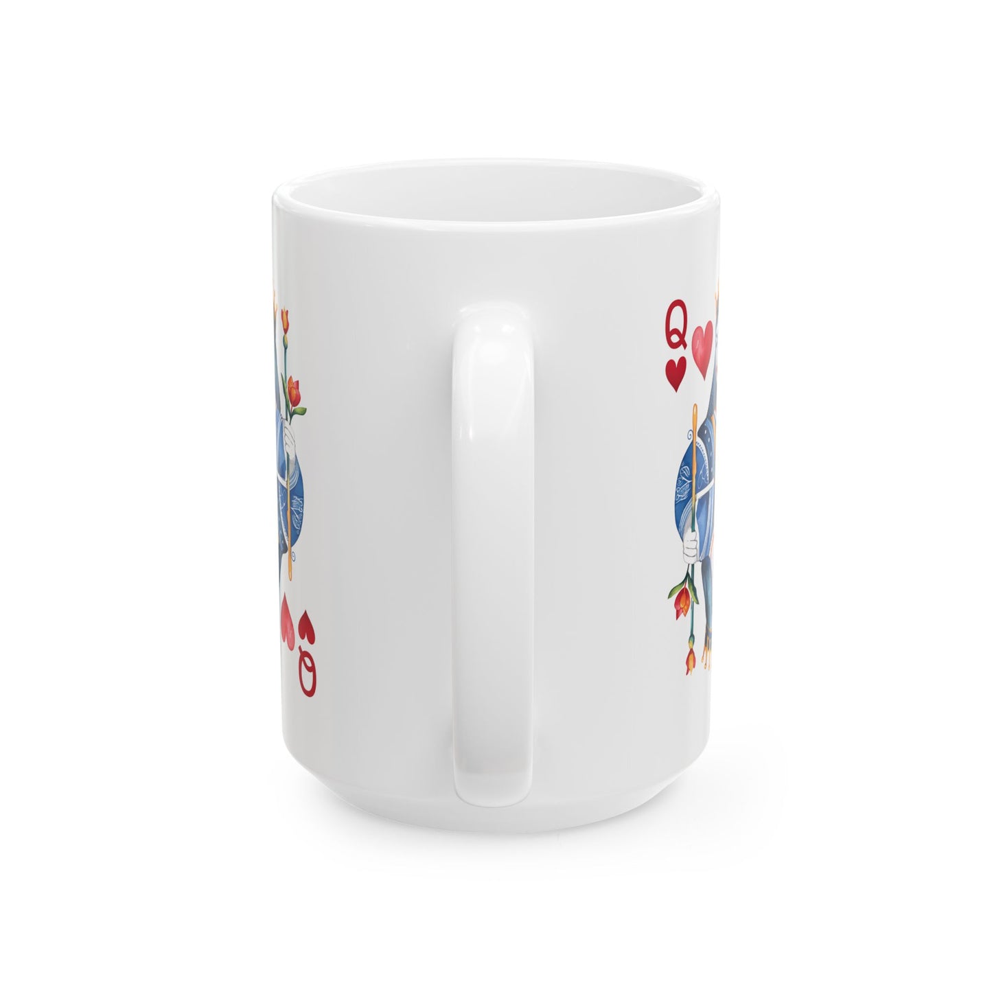 Queen of Hearts, Valentine's Day, Love, Valentine gift, Ceramic Mug, (11oz, 15oz)