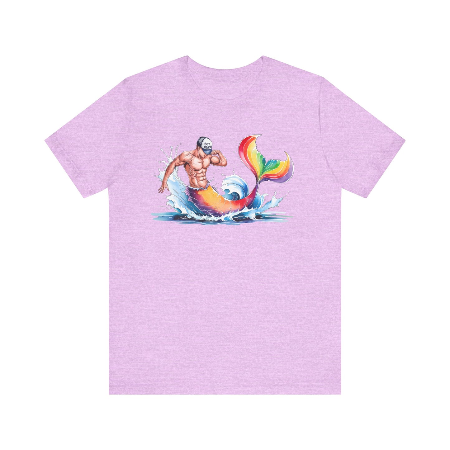 Boy Beach Provincetown, Lively Pride Mermaid Tee, Unisex Short Sleeve Shirt for Summer Fun, LGBTQ Pride Apparel, Beach Day Shirt, Gift for Friends