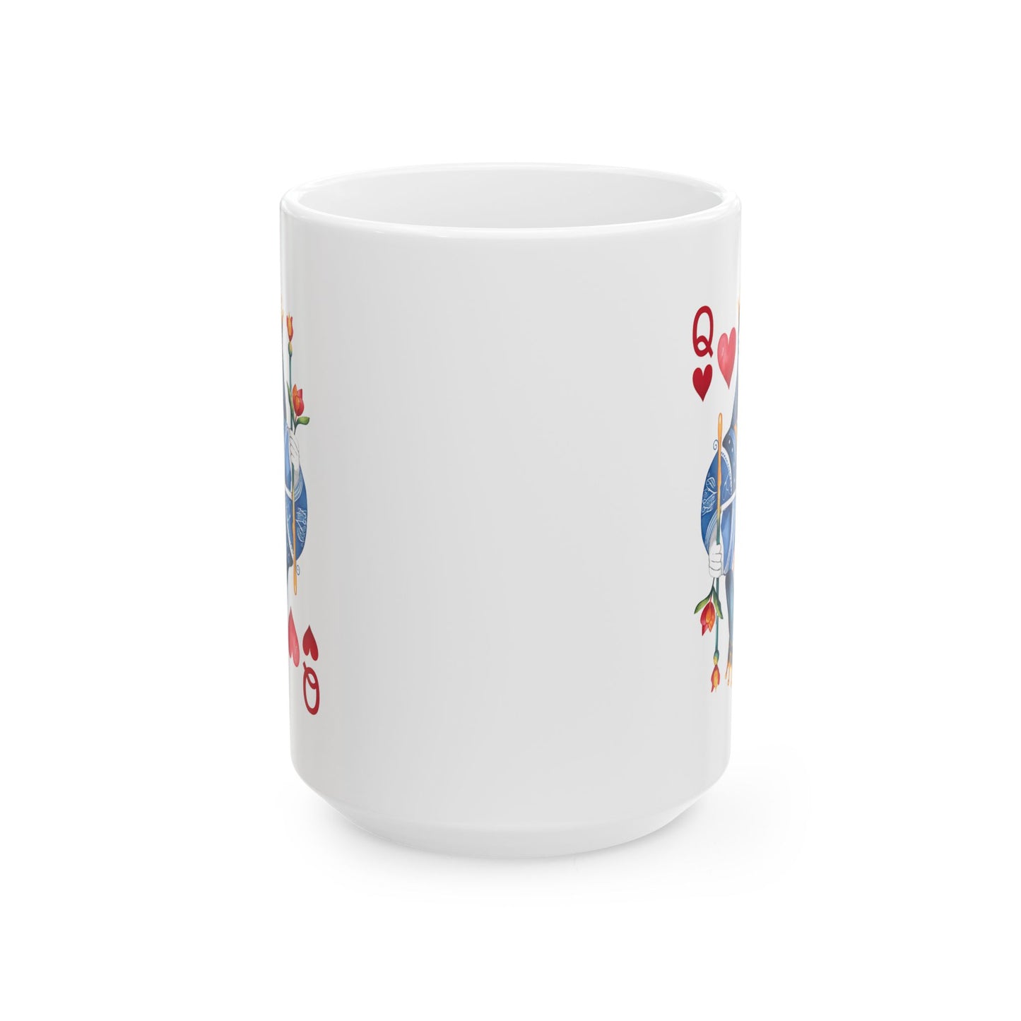Queen of Hearts, Valentine's Day, Love, Valentine gift, Ceramic Mug, (11oz, 15oz)