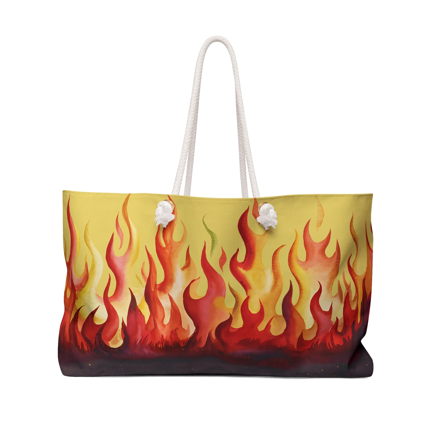 Sinfully Hot Tote, Fiery Weekender Bag, Stylish Tote, Beach Bag, Travel Bag, Weekend Getaway, Fire Design, Summer Essentials