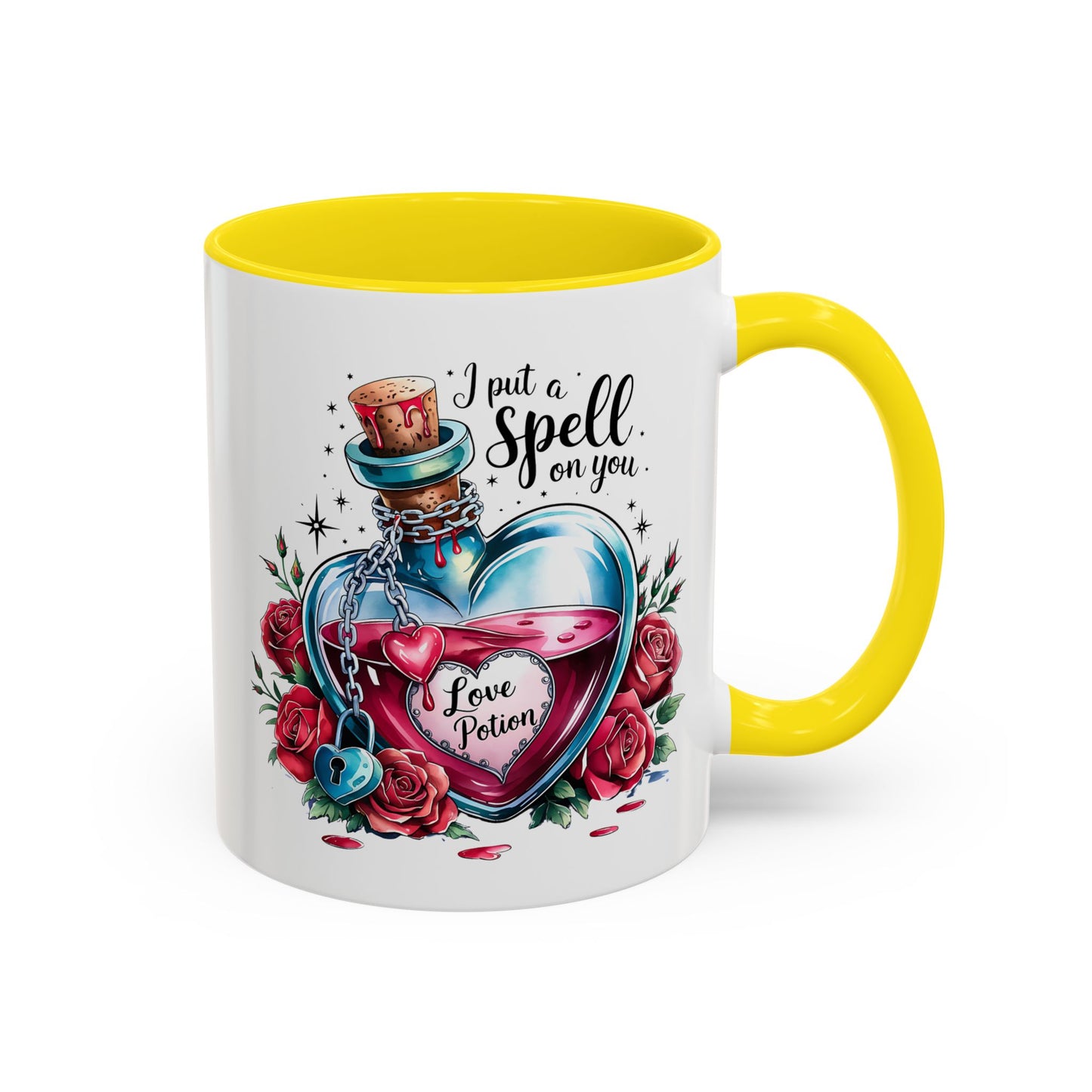 I put a spell on you, love potion, Valentine's Day, Love, Coffee Accent Coffee Mug (11, 15oz)