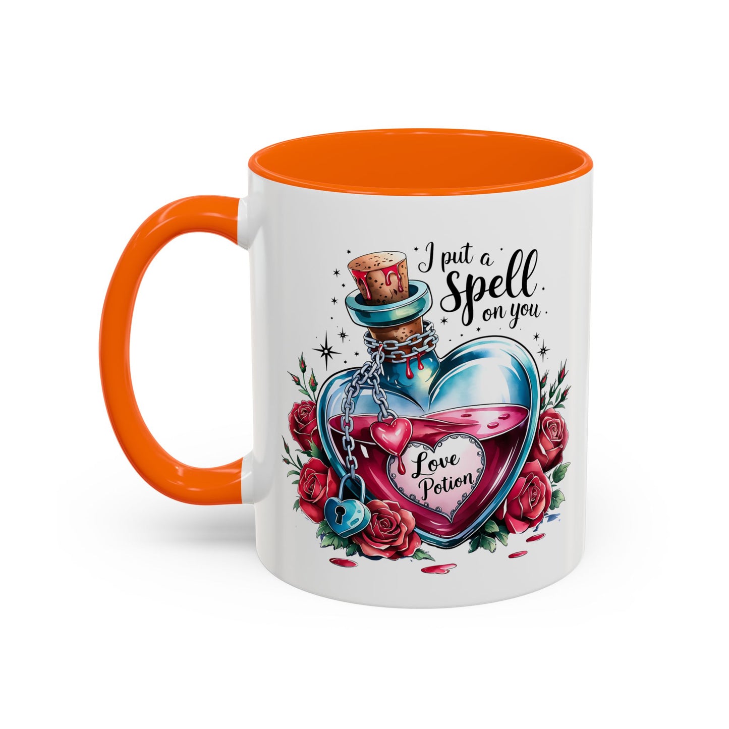 I put a spell on you, love potion, Valentine's Day, Love, Coffee Accent Coffee Mug (11, 15oz)