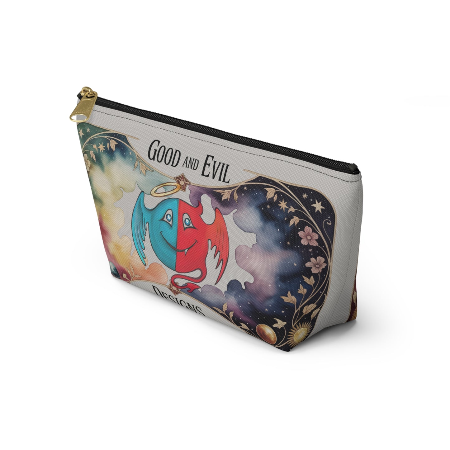 Good and Evil Desing Themed Accessory Pouch, Makeup Bag, Travel Organizer, Gift for Gamers, Cartoon Inspired