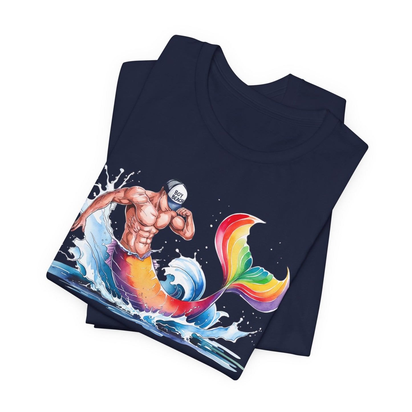 Boy Beach Provincetown, Lively Pride Mermaid Tee, Unisex Short Sleeve Shirt for Summer Fun, LGBTQ Pride Apparel, Beach Day Shirt, Gift for Friends