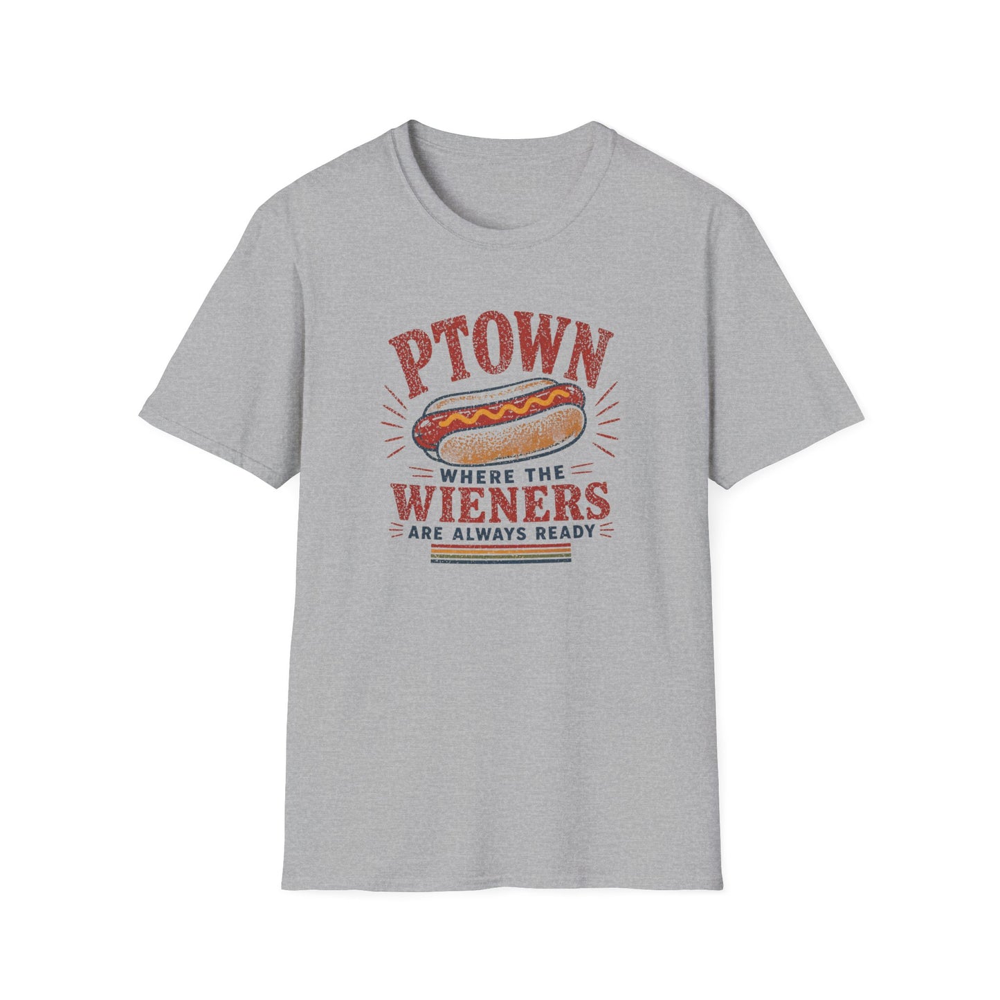 PTOWN Wieners Hot Dog Graphic T-Shirt | Retro Sausage Vintage Diner Tee