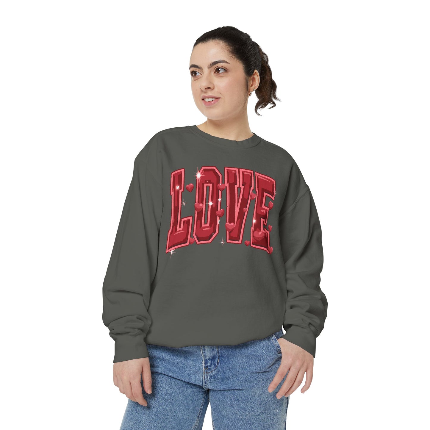 Love, Varsity, Valentine's Day Unisex Garment-Dyed Sweatshirt