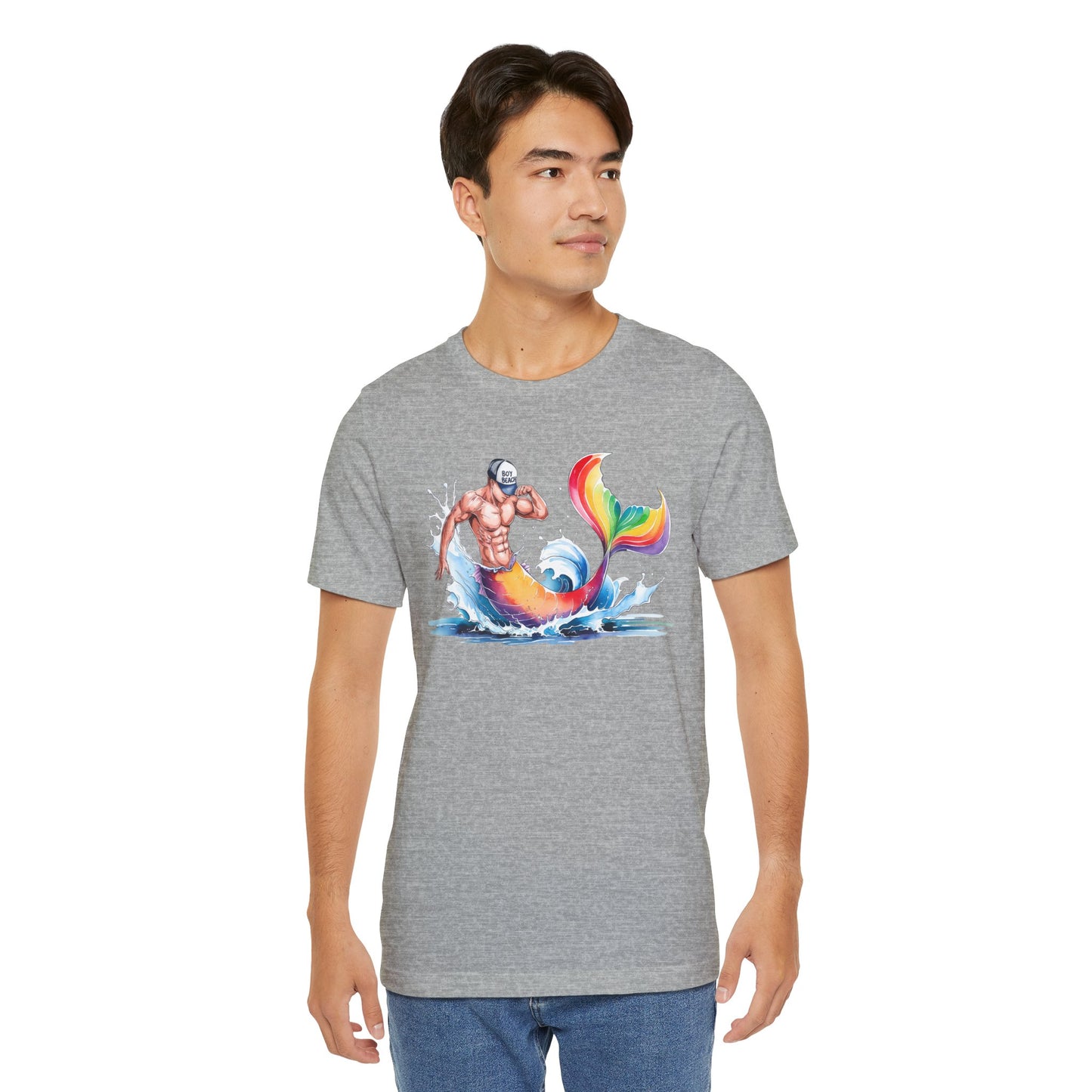 Boy Beach Provincetown, Lively Pride Mermaid Tee, Unisex Short Sleeve Shirt for Summer Fun, LGBTQ Pride Apparel, Beach Day Shirt, Gift for Friends