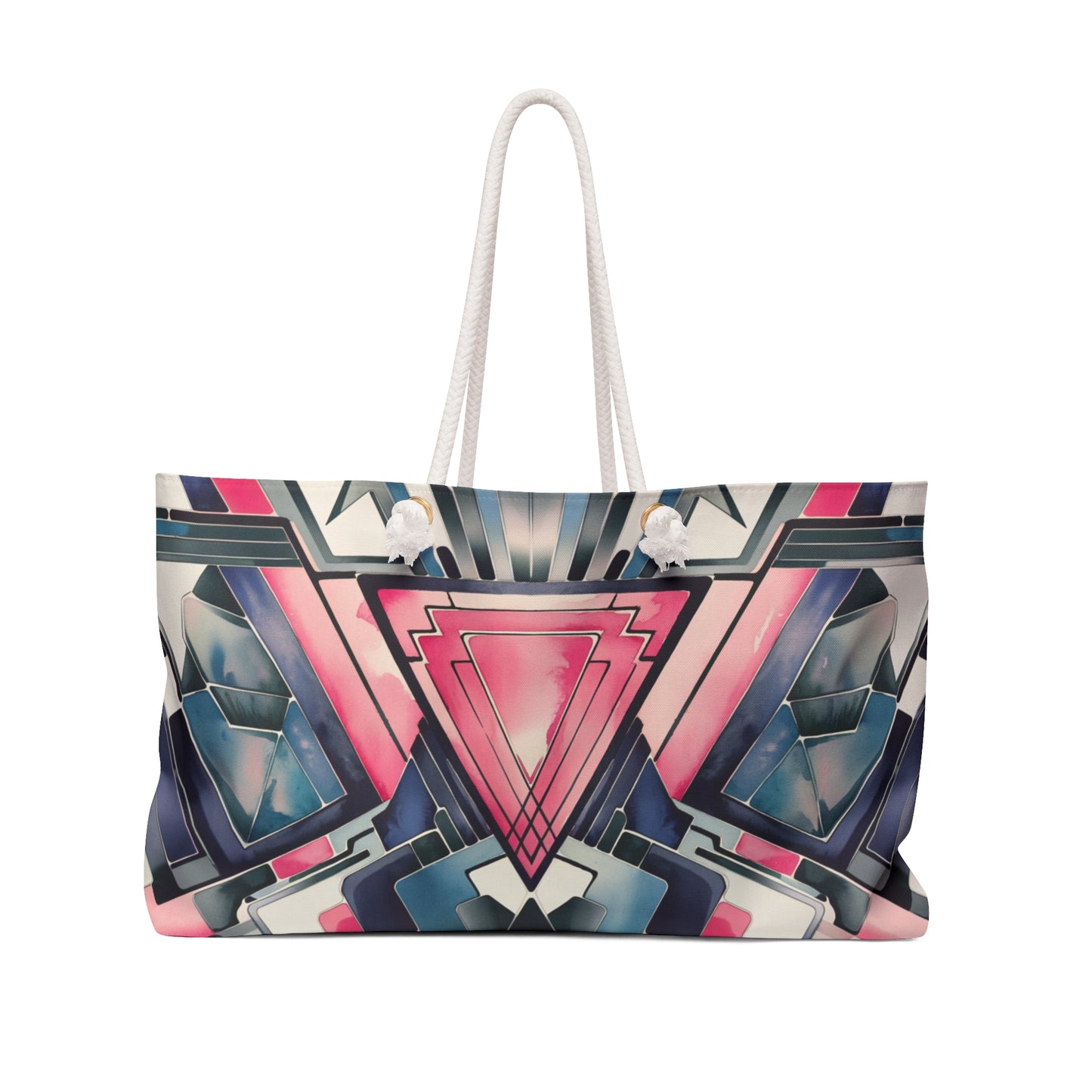 Pink Triangle, LGBTQ+ Geometric Print Weekender Bag - Stylish Travel Tote, Perfect for Beach, Gym, Vacation, Spacious & Trendy Carryall
