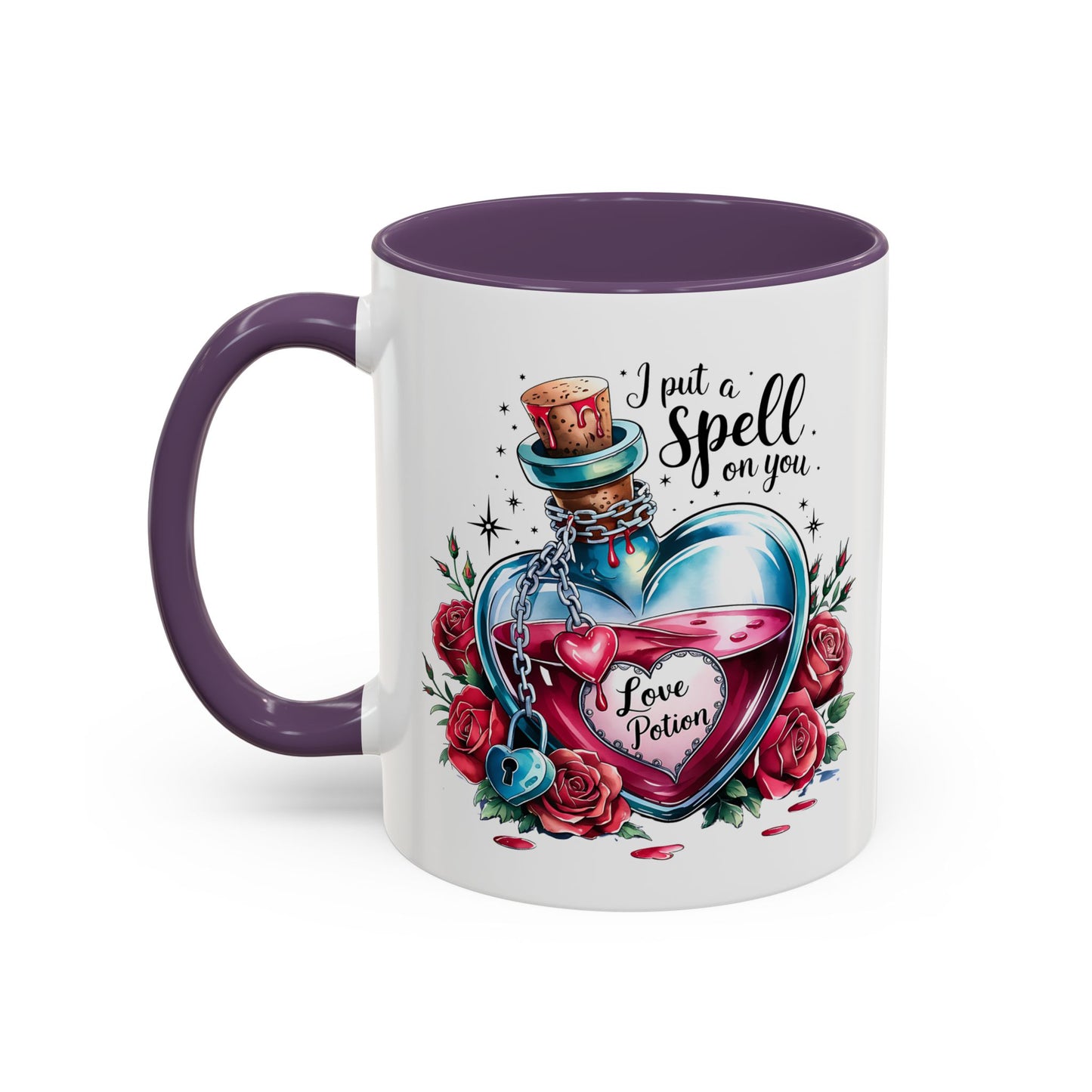I put a spell on you, love potion, Valentine's Day, Love, Coffee Accent Coffee Mug (11, 15oz)