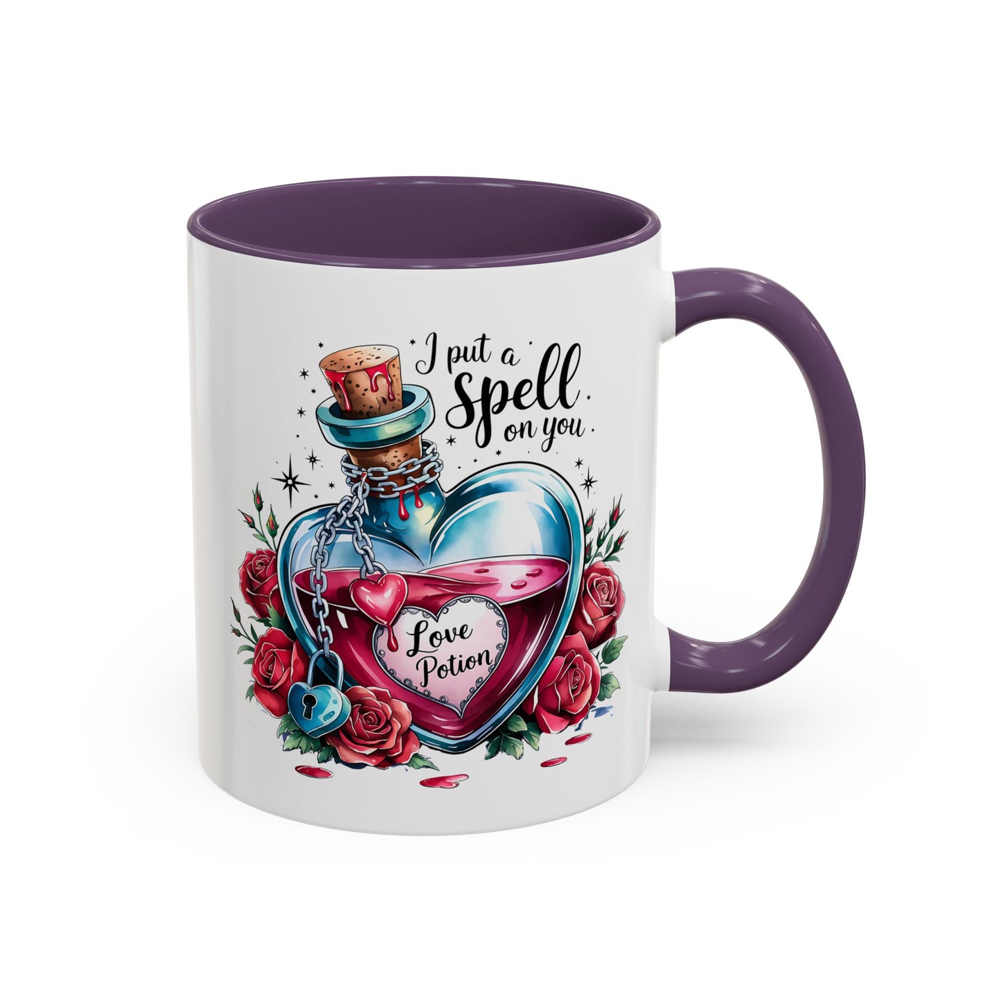 I put a spell on you, love potion, Valentine's Day, Love, Coffee Accent Coffee Mug (11, 15oz)