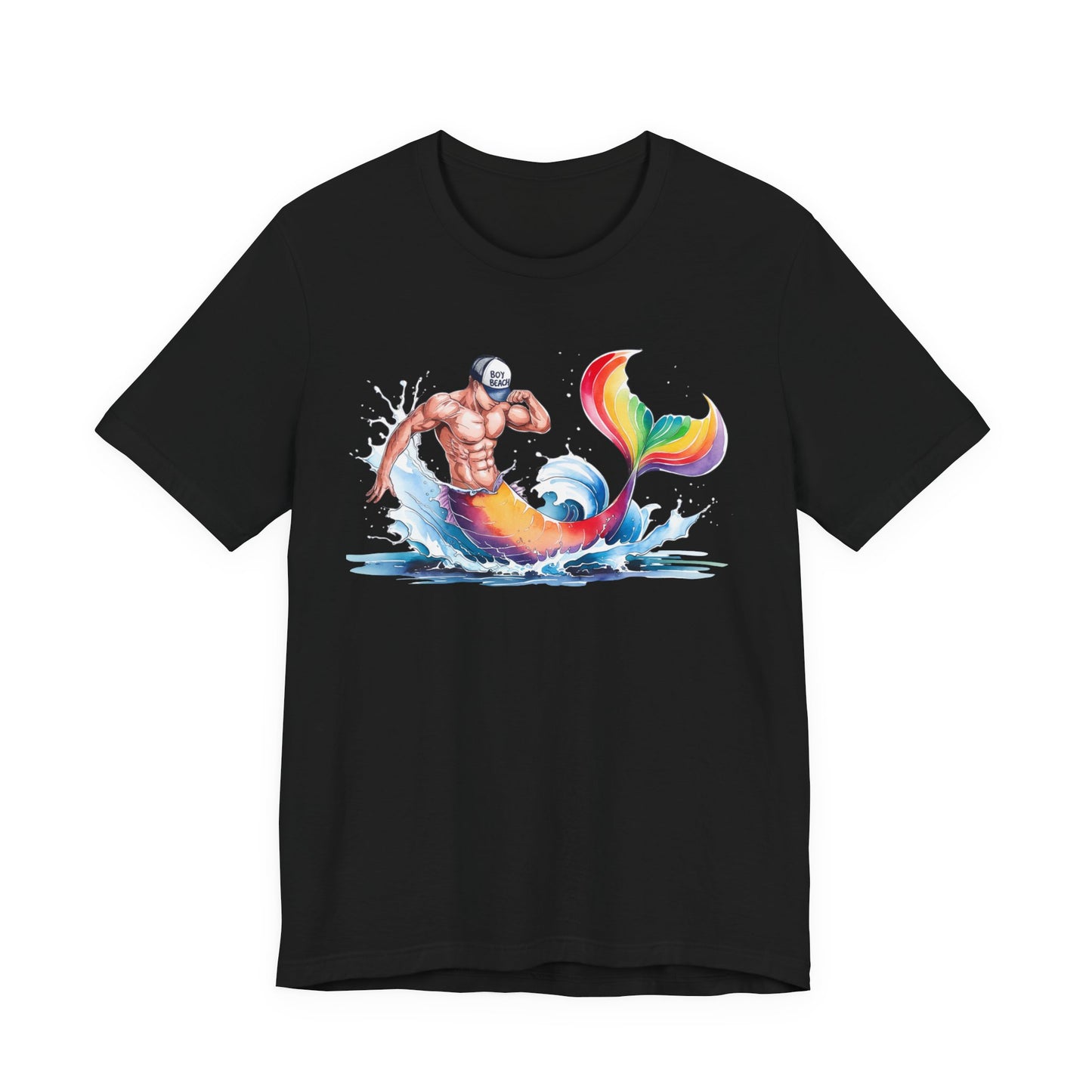 Boy Beach Provincetown, Lively Pride Mermaid Tee, Unisex Short Sleeve Shirt for Summer Fun, LGBTQ Pride Apparel, Beach Day Shirt, Gift for Friends