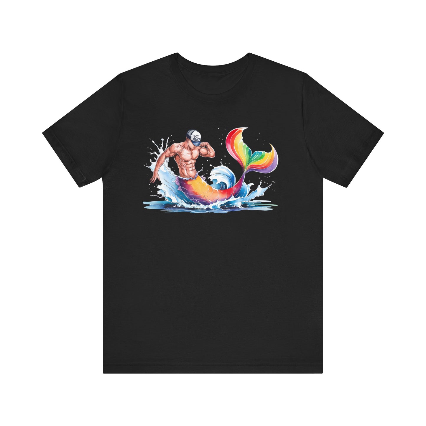 Boy Beach Provincetown, Lively Pride Mermaid Tee, Unisex Short Sleeve Shirt for Summer Fun, LGBTQ Pride Apparel, Beach Day Shirt, Gift for Friends