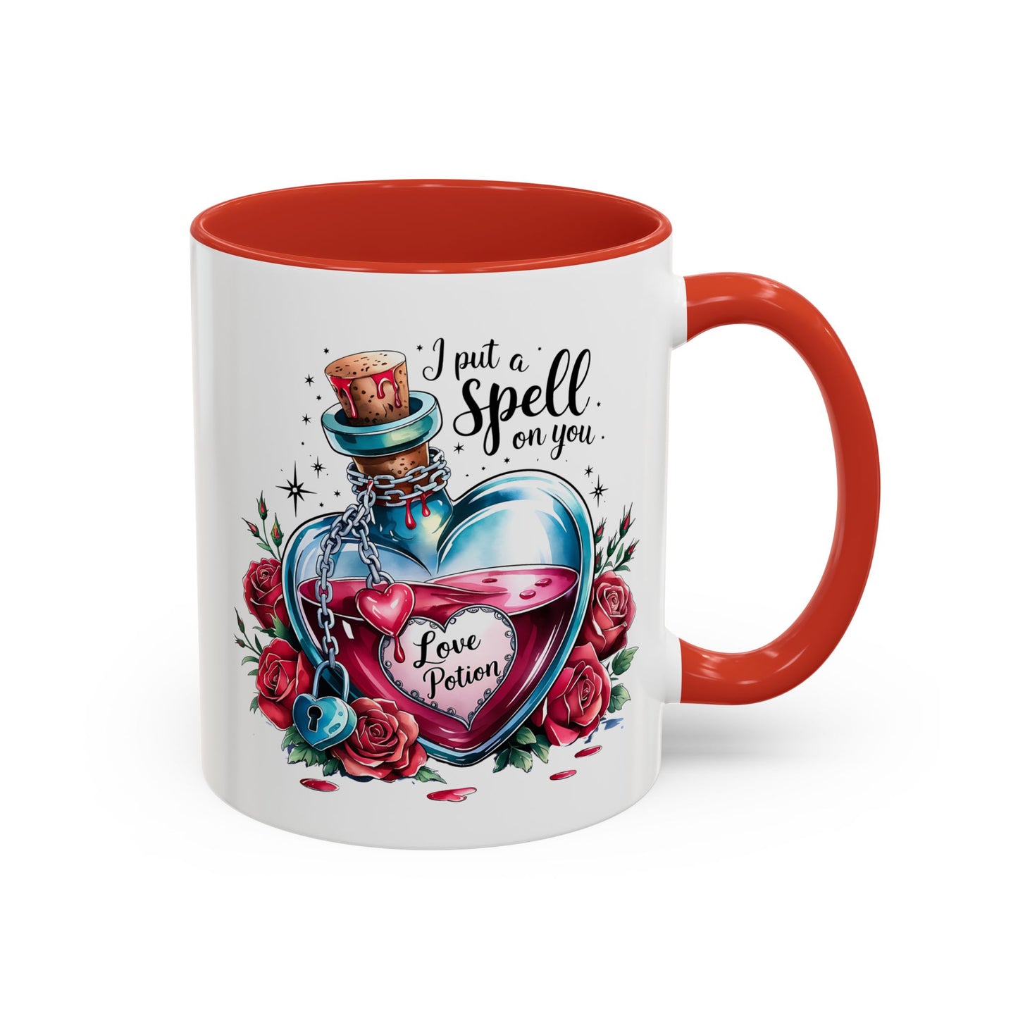 I put a spell on you, love potion, Valentine's Day, Love, Coffee Accent Coffee Mug (11, 15oz)
