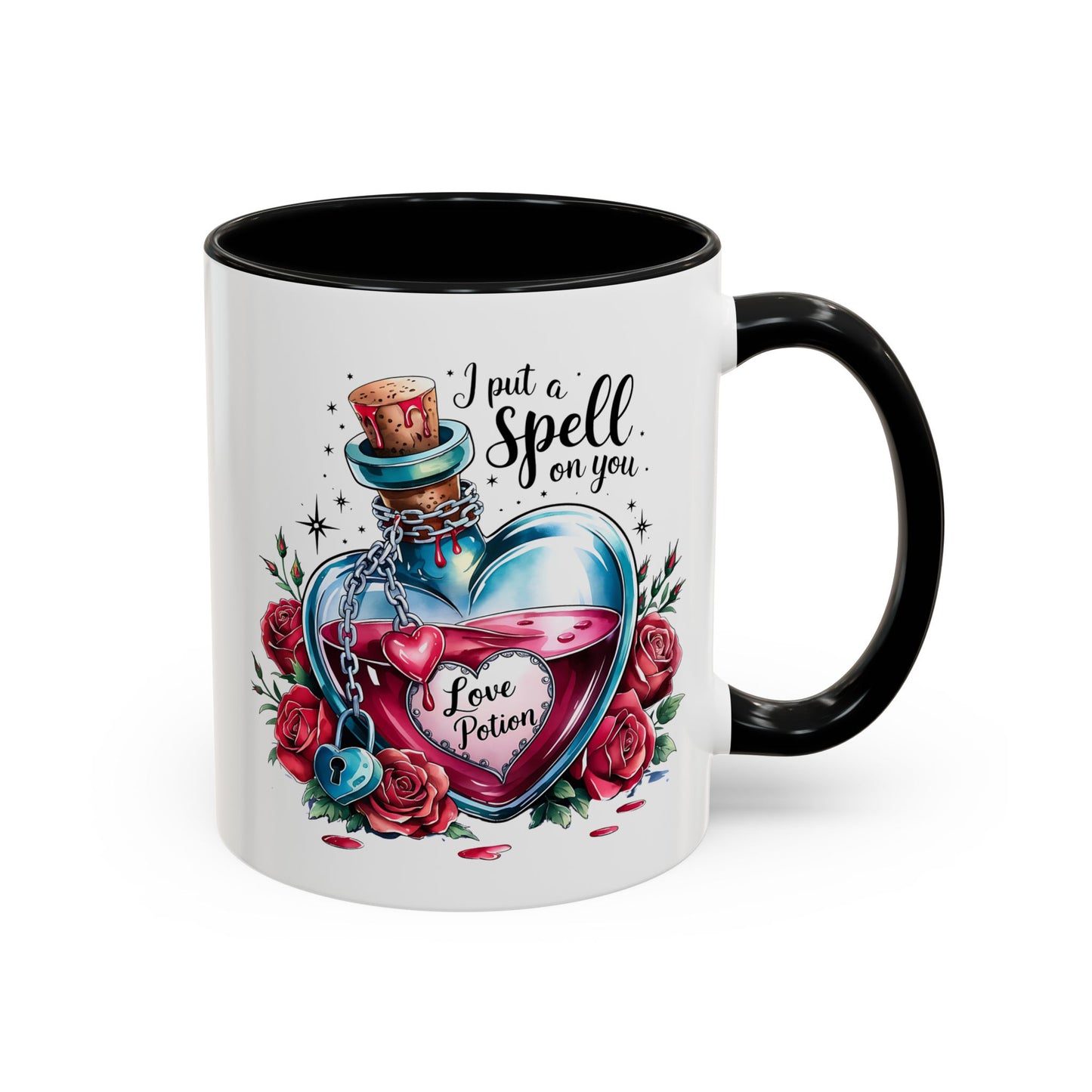 I put a spell on you, love potion, Valentine's Day, Love, Coffee Accent Coffee Mug (11, 15oz)