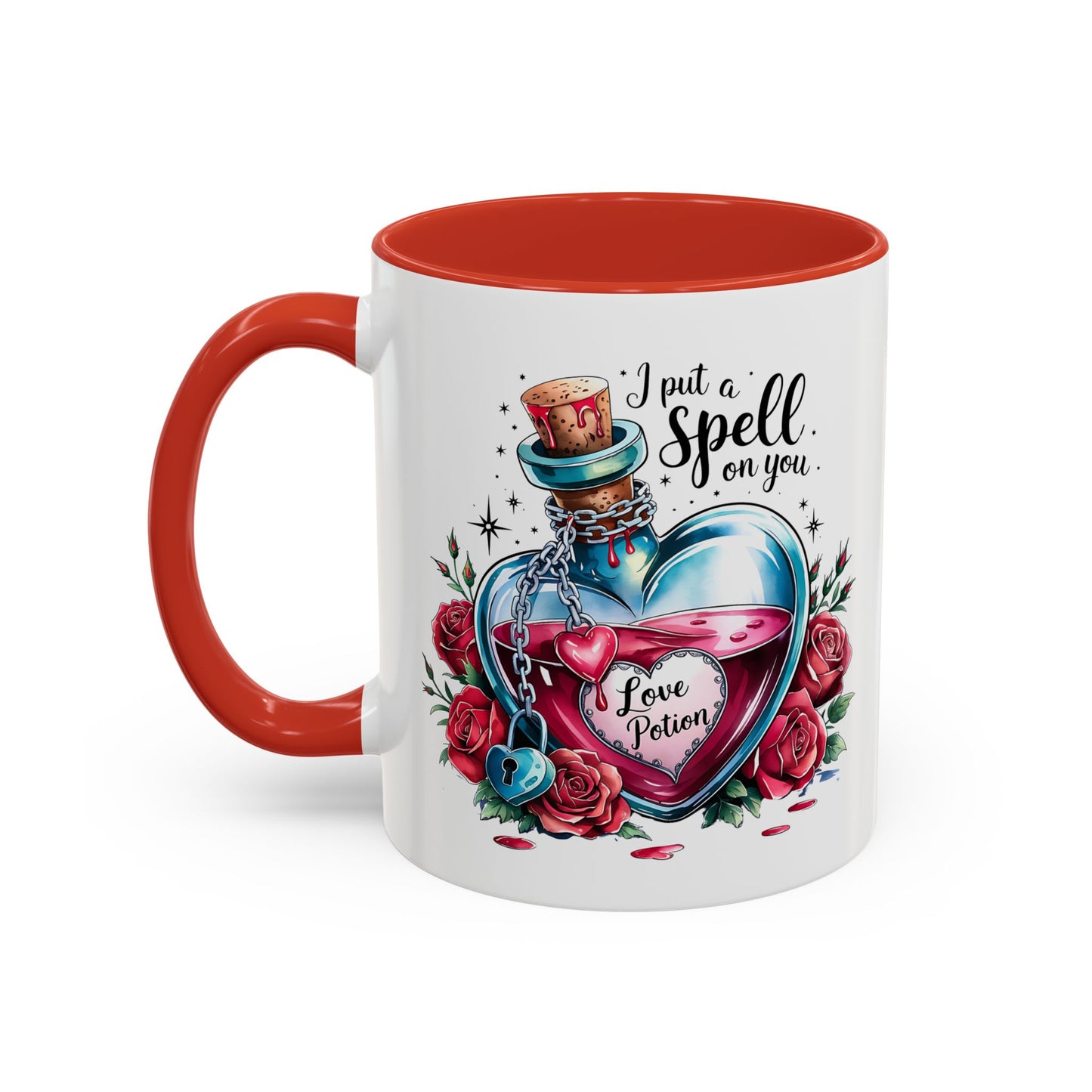 I put a spell on you, love potion, Valentine's Day, Love, Coffee Accent Coffee Mug (11, 15oz)