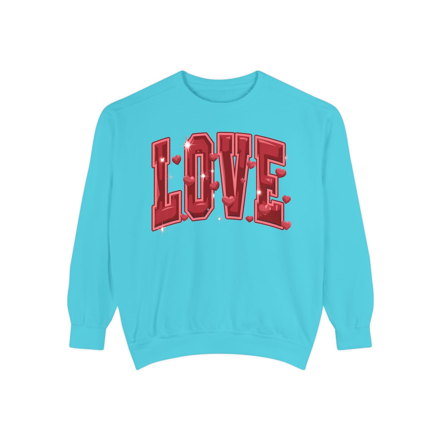 Love, Varsity, Valentine's Day Unisex Garment-Dyed Sweatshirt