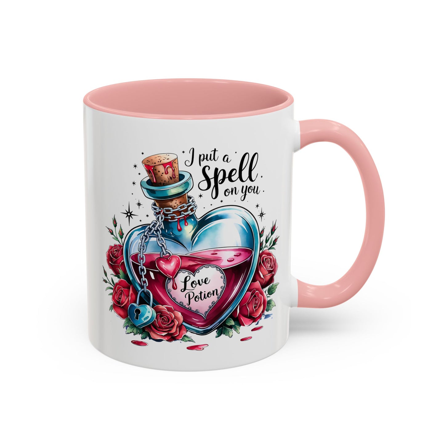 I put a spell on you, love potion, Valentine's Day, Love, Coffee Accent Coffee Mug (11, 15oz)