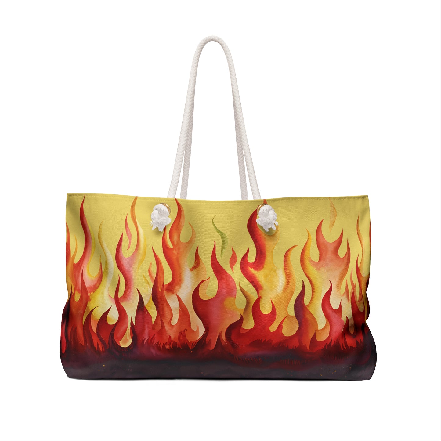 Sinfully Hot Tote, Fiery Weekender Bag, Stylish Tote, Beach Bag, Travel Bag, Weekend Getaway, Fire Design, Summer Essentials