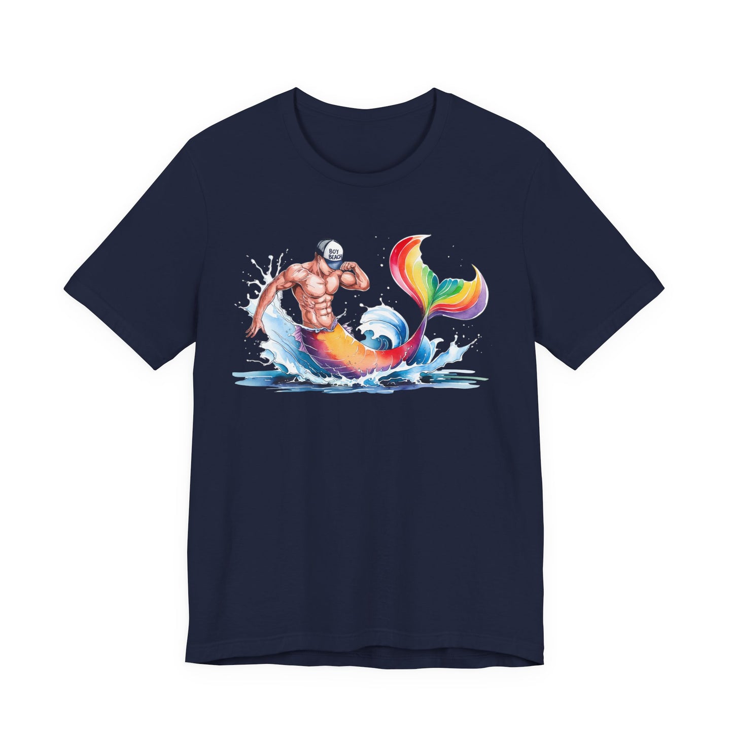 Boy Beach Provincetown, Lively Pride Mermaid Tee, Unisex Short Sleeve Shirt for Summer Fun, LGBTQ Pride Apparel, Beach Day Shirt, Gift for Friends