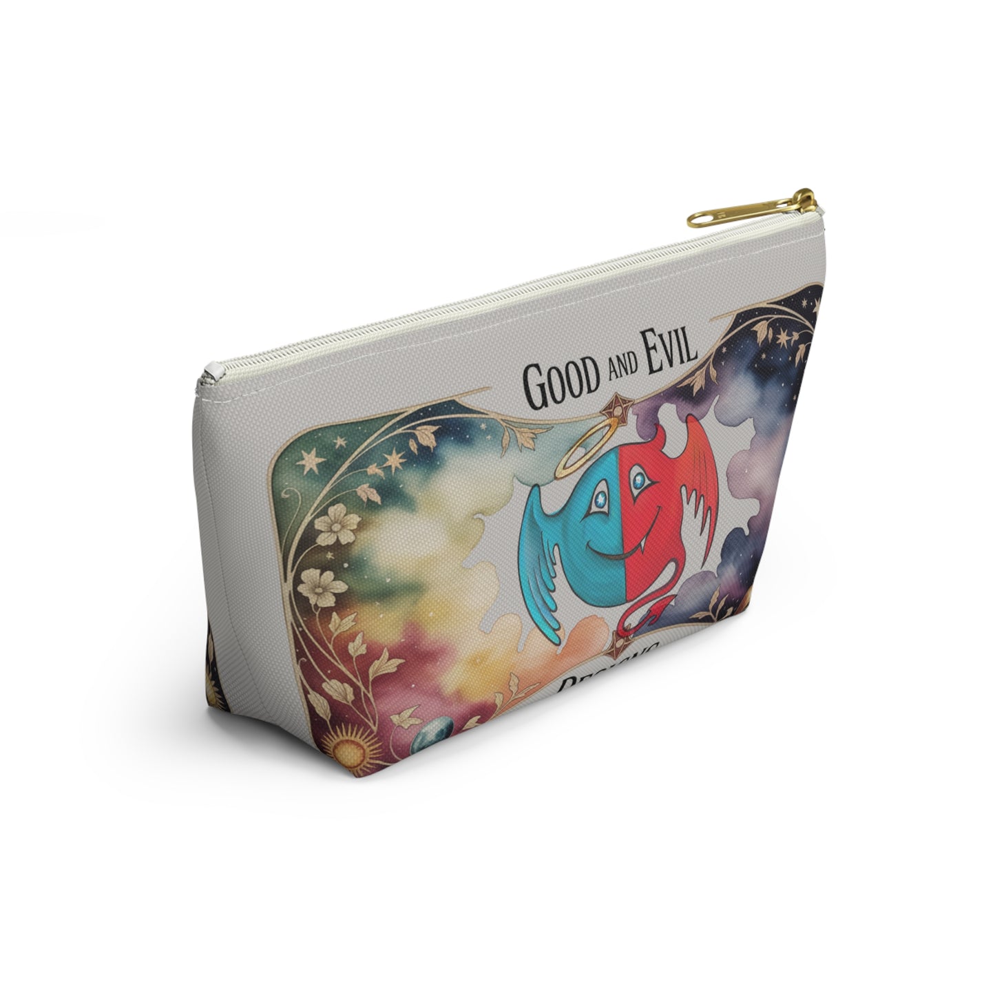 Good and Evil Desing Themed Accessory Pouch, Makeup Bag, Travel Organizer, Gift for Gamers, Cartoon Inspired
