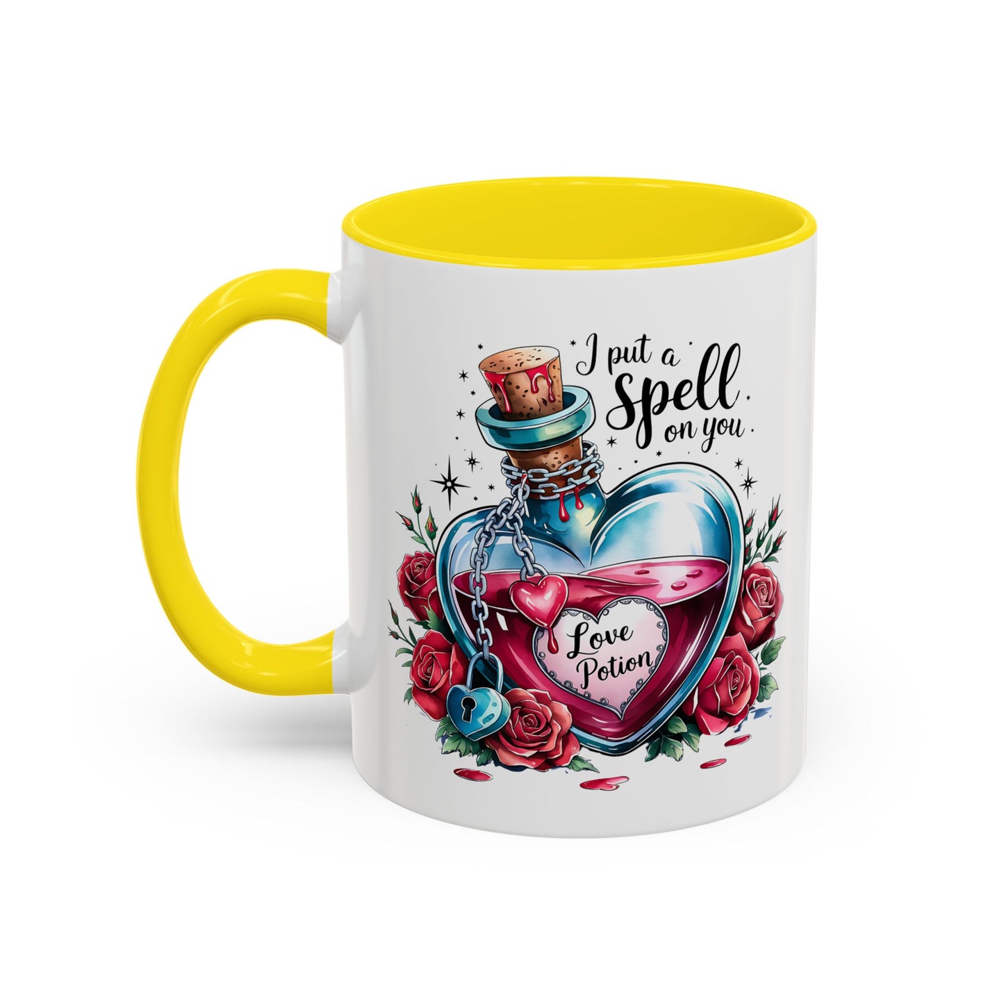 I put a spell on you, love potion, Valentine's Day, Love, Coffee Accent Coffee Mug (11, 15oz)
