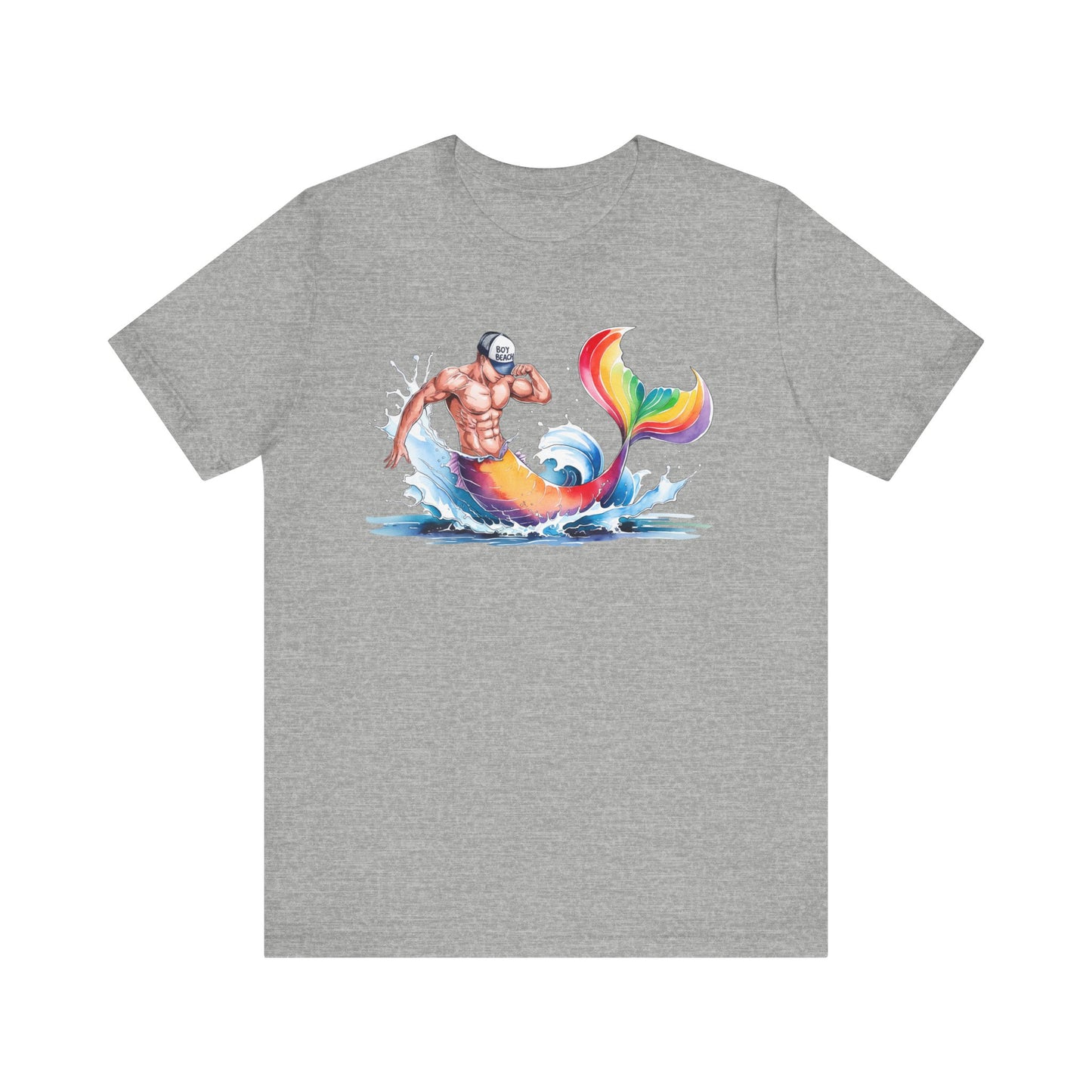 Boy Beach Provincetown, Lively Pride Mermaid Tee, Unisex Short Sleeve Shirt for Summer Fun, LGBTQ Pride Apparel, Beach Day Shirt, Gift for Friends