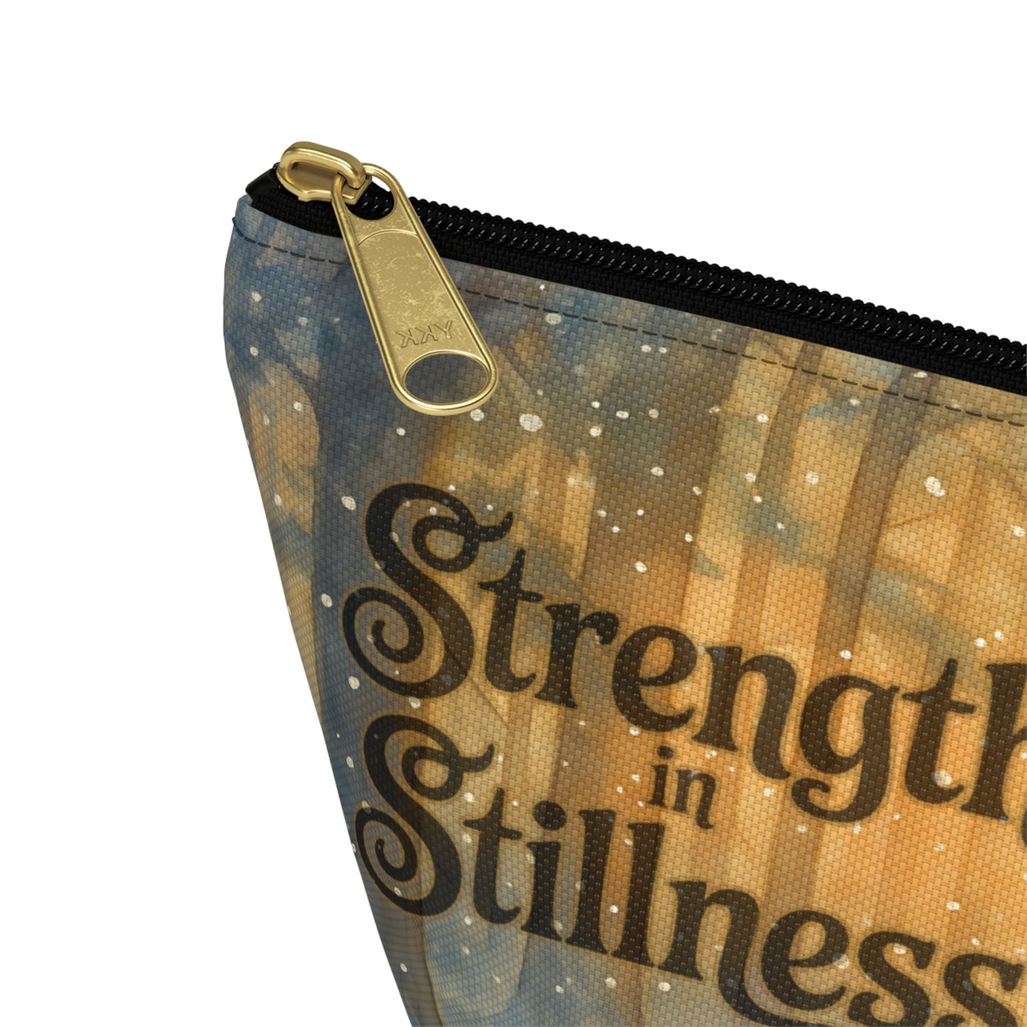 Strength in Stillness Deer Forest Accessory Pouch T bottom
