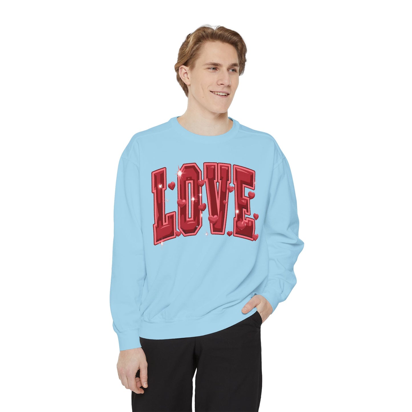 Love, Varsity, Valentine's Day Unisex Garment-Dyed Sweatshirt