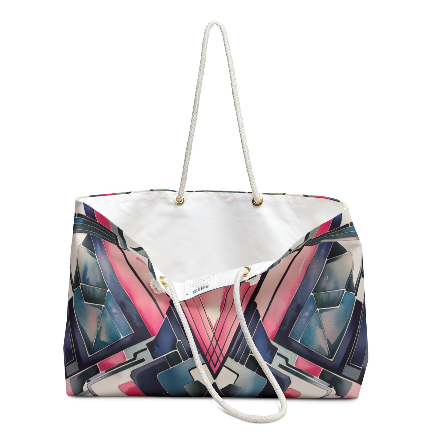 Pink Triangle, LGBTQ+ Geometric Print Weekender Bag - Stylish Travel Tote, Perfect for Beach, Gym, Vacation, Spacious & Trendy Carryall