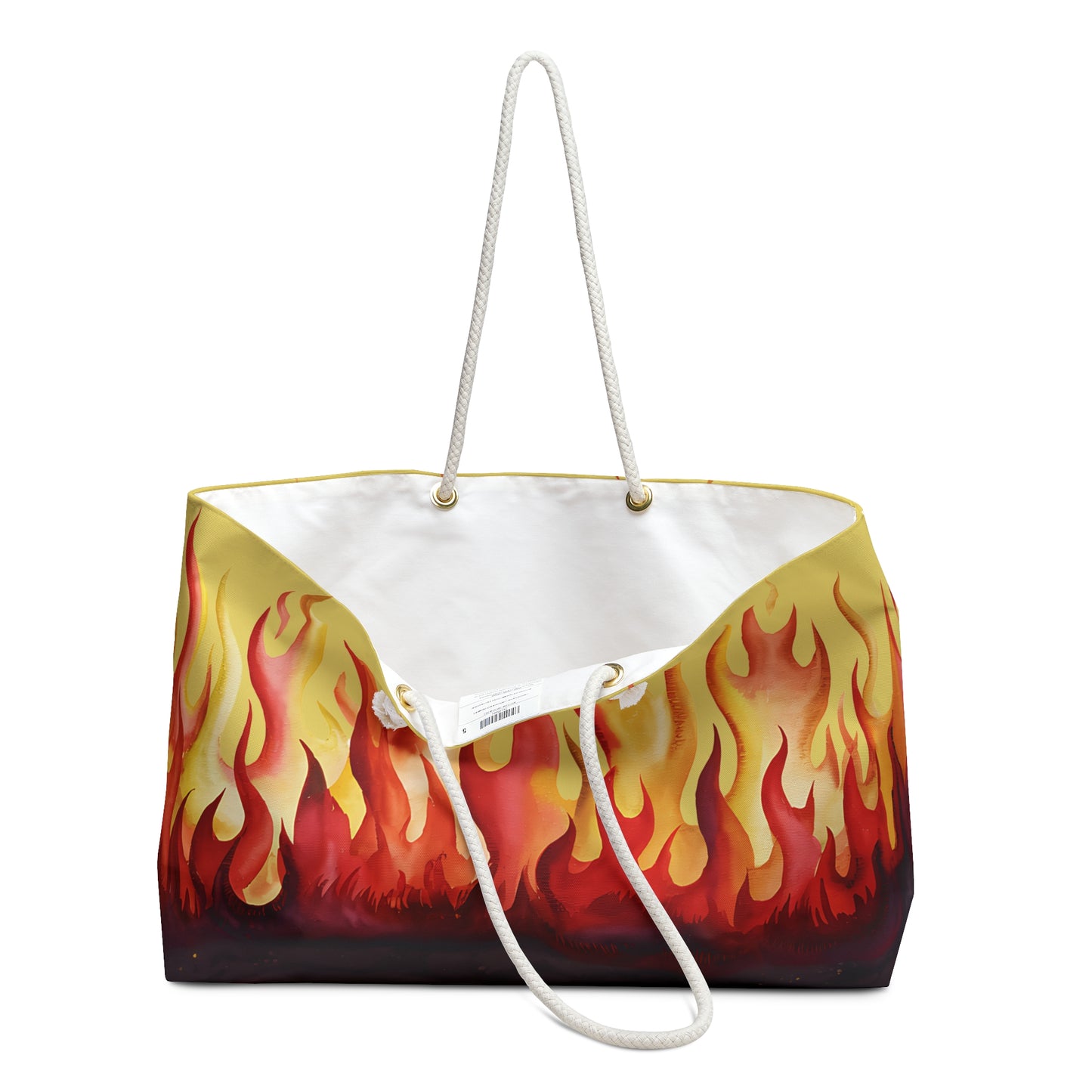 Sinfully Hot Tote, Fiery Weekender Bag, Stylish Tote, Beach Bag, Travel Bag, Weekend Getaway, Fire Design, Summer Essentials