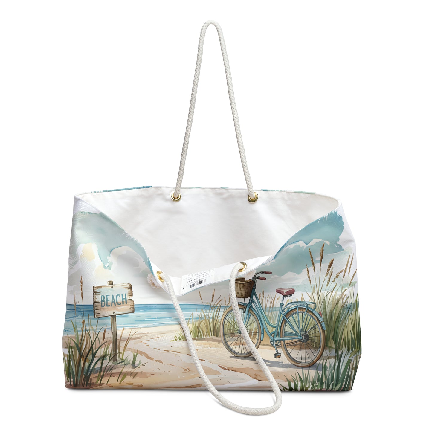 Beach Bike Ride Weekender Bag, Perfect for Summer Trips, Vacation Getaway, Beach Lover Gift, Eco-Friendly Tote, Travel Companion