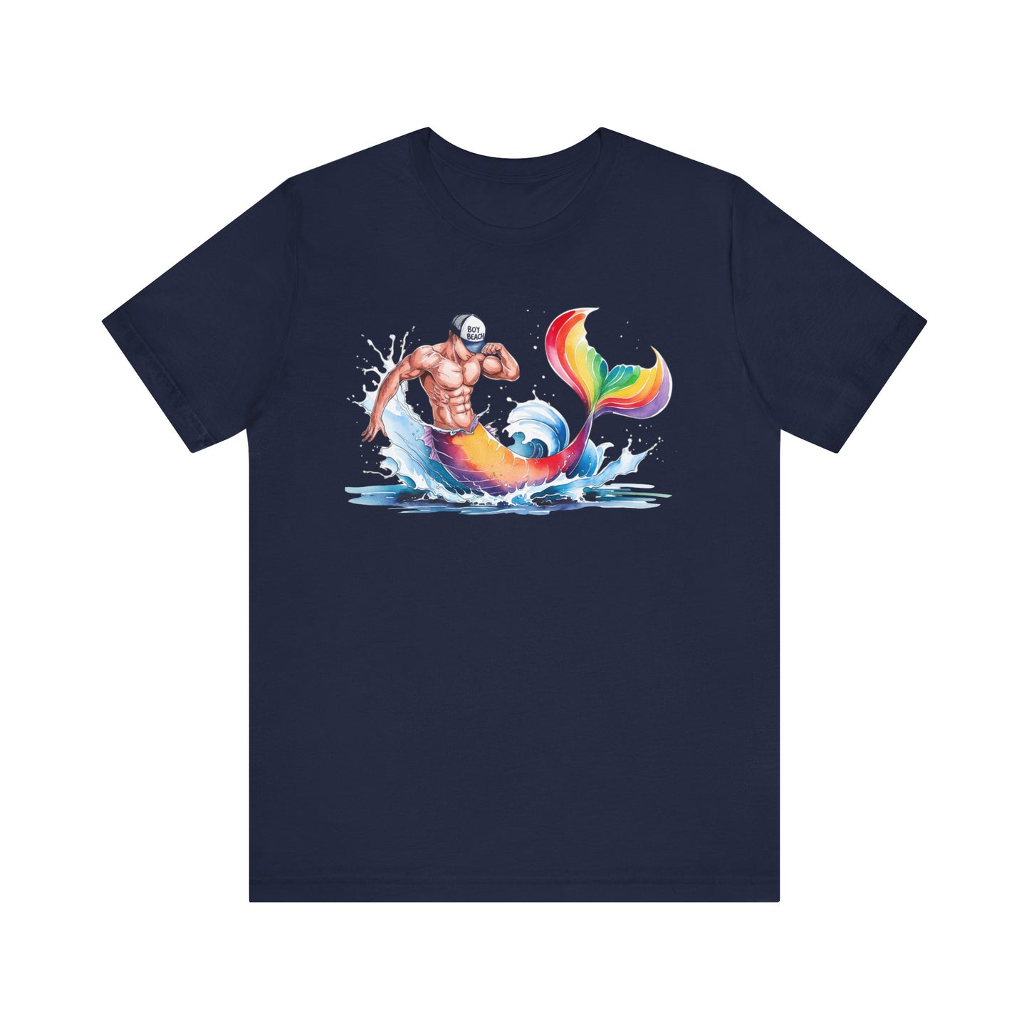 Boy Beach Provincetown, Lively Pride Mermaid Tee, Unisex Short Sleeve Shirt for Summer Fun, LGBTQ Pride Apparel, Beach Day Shirt, Gift for Friends