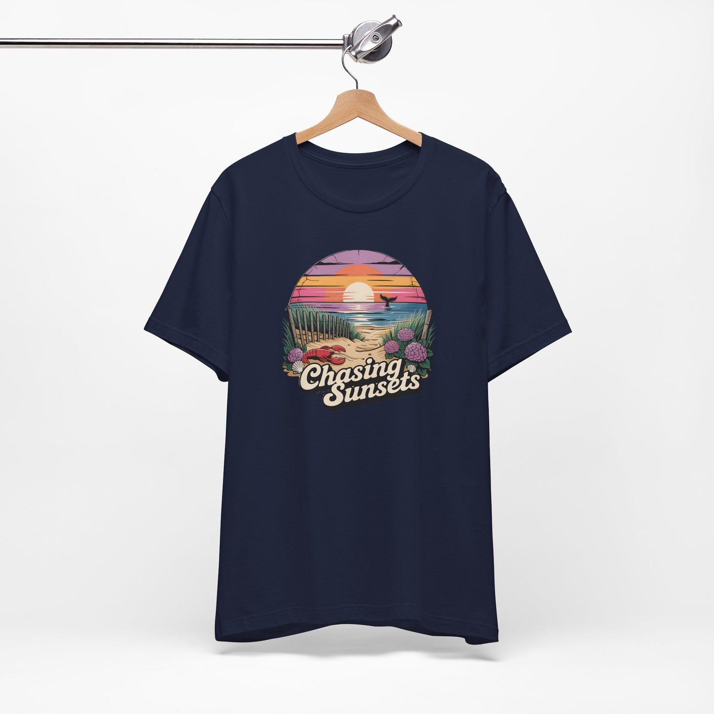 Chasing Sunsets Unisex Short Sleeve Tee - Perfect for Beach Lovers