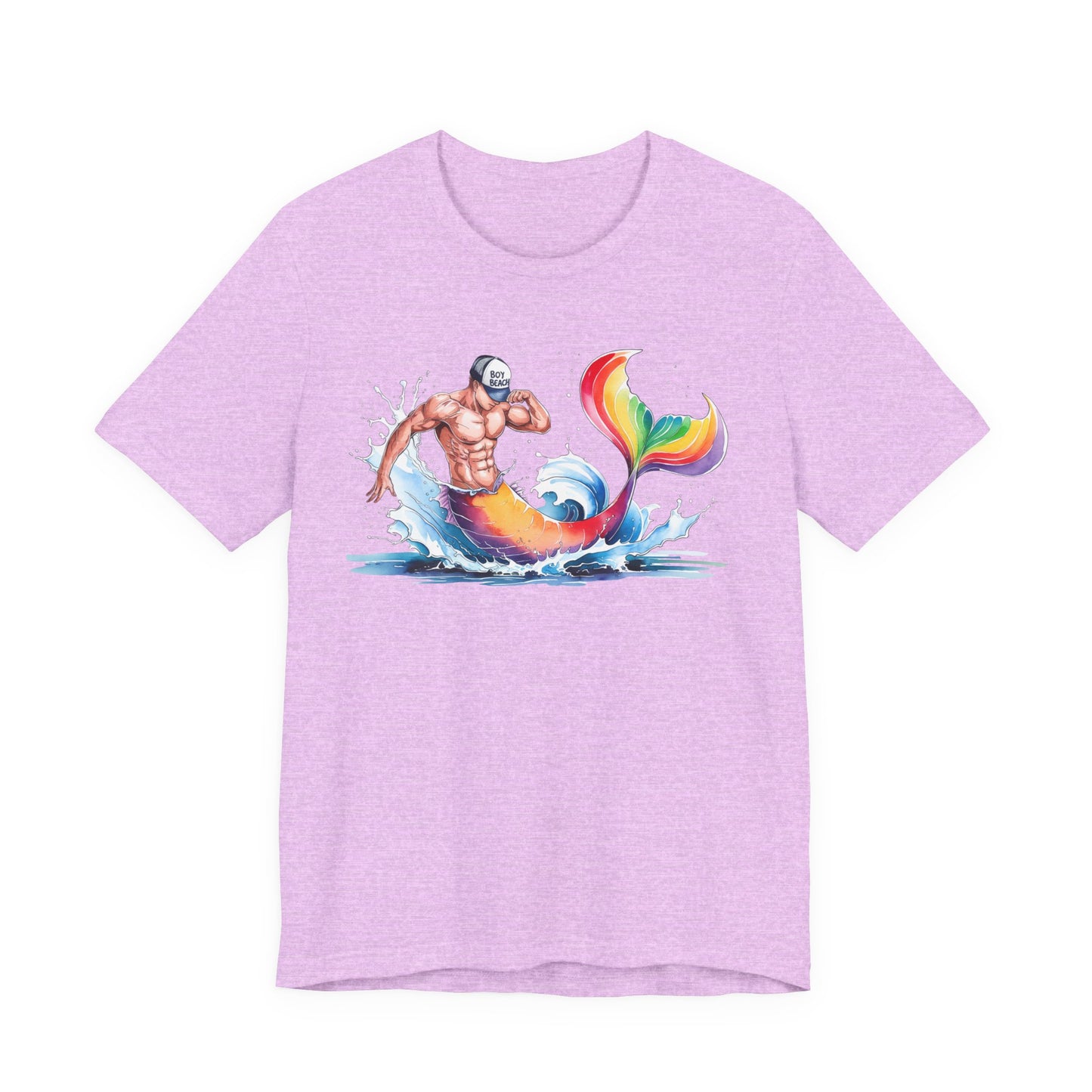 Boy Beach Provincetown, Lively Pride Mermaid Tee, Unisex Short Sleeve Shirt for Summer Fun, LGBTQ Pride Apparel, Beach Day Shirt, Gift for Friends