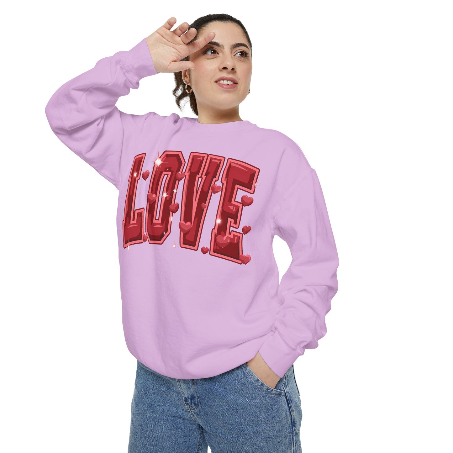 Love, Varsity, Valentine's Day Unisex Garment-Dyed Sweatshirt