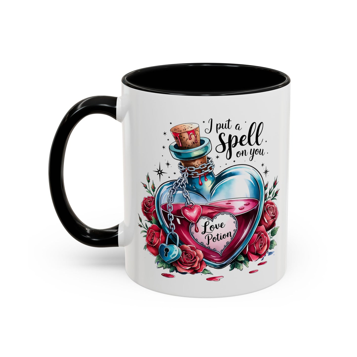 I put a spell on you, love potion, Valentine's Day, Love, Coffee Accent Coffee Mug (11, 15oz)
