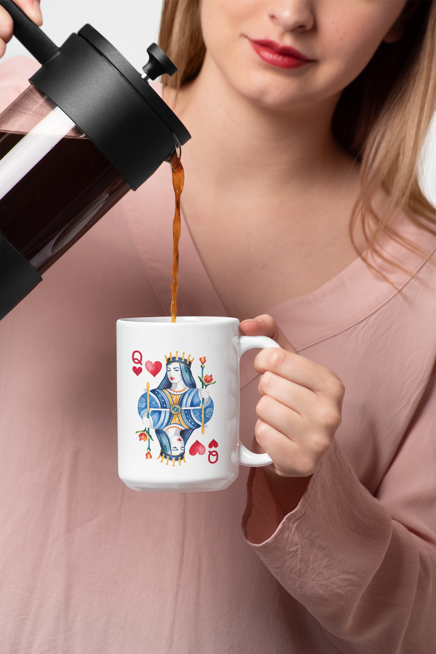 Queen of Hearts, Valentine's Day, Love, Valentine gift, Ceramic Mug, (11oz, 15oz)
